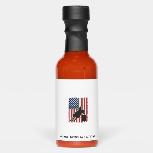 Barrel Racing American Flag Vintage Vector Design_ Hot Sauces