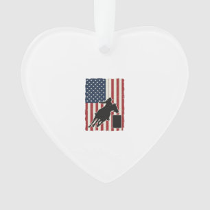 Barrel Racing American Flag Vintage Vector Design_ Ornament