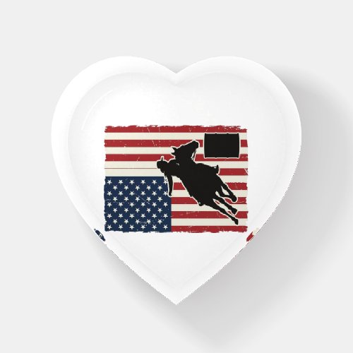 Barrel Racing American Flag Vintage Vector Design_ Paperweight