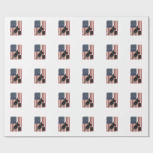 Barrel Racing American Flag Vintage Vector Design_ Wrapping Paper
