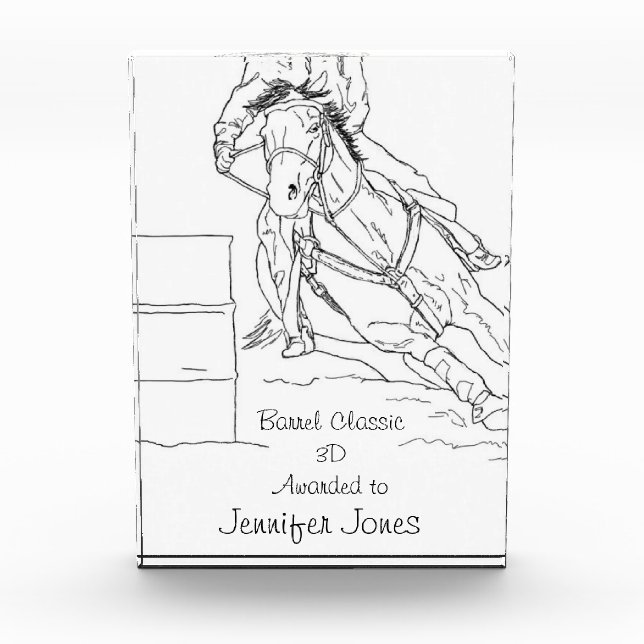 Barrel Racing Award ~ 5x7 Arcylic Block (Front)