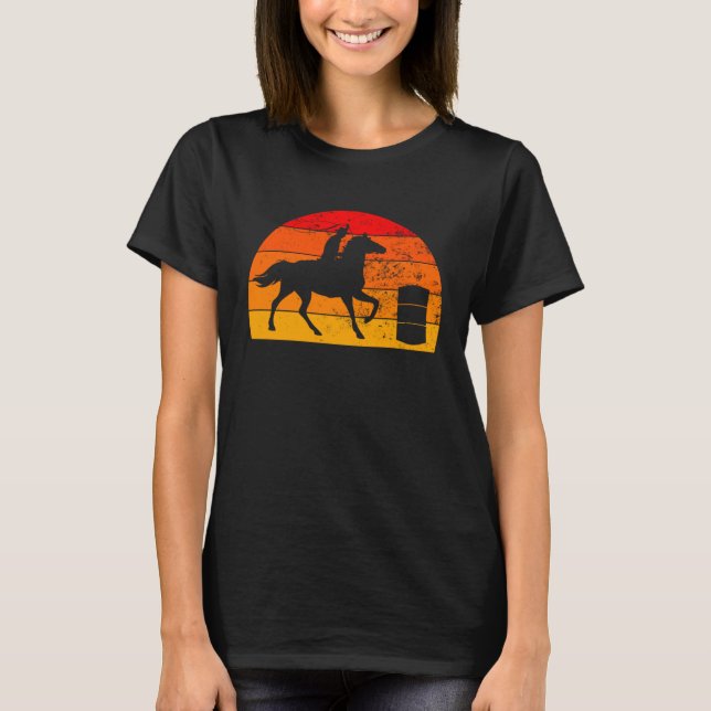 Barrel Racing Barrel Racer Horse Riding Rodeo Cowg T-Shirt (Front)