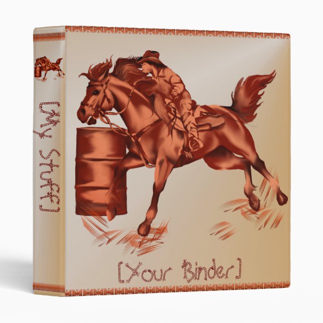 Barrel Racing binder_15_back.v4 3 Ring Binder (Front/Spine)