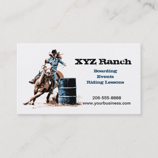 Customizable Barrel Racing Business Card Templates