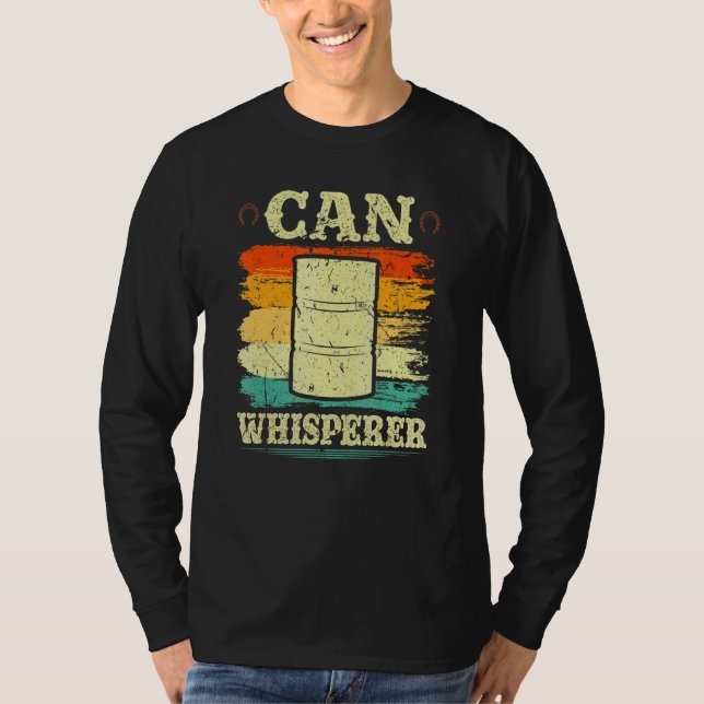 Barrel Racing Can Whisperer Retro Rodeo Barrel Rac T-Shirt (Front)
