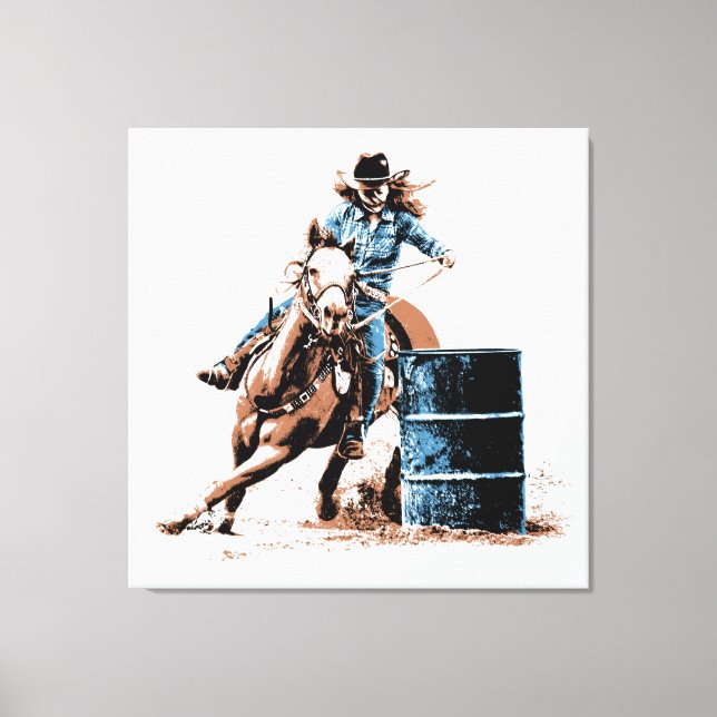 Barrel Racing Canvas Print (Front)