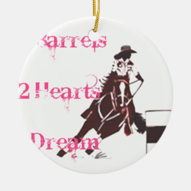 Barrel Racing Ceramic Ornament (Front)