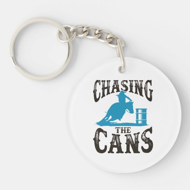 Barrel Racing Chasing the Cans Keychain (Front)