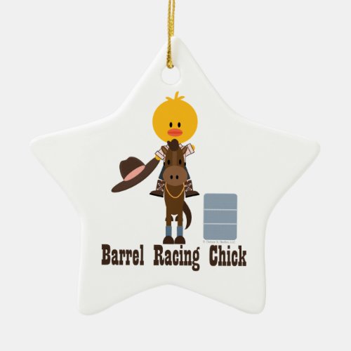 Barrel Racing Chick Star Ornament