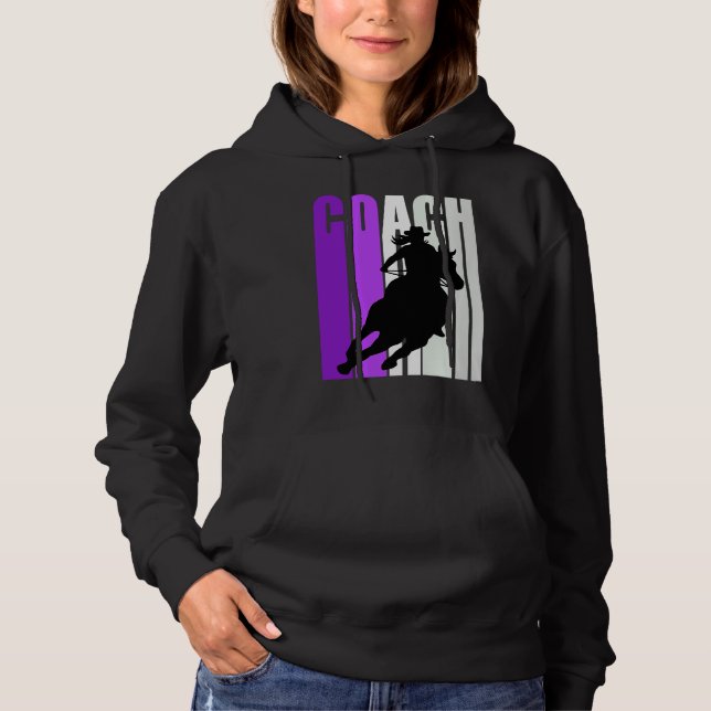 Barrel Racing Coach Instructor Cowgirl Hat Western Hoodie (Front)