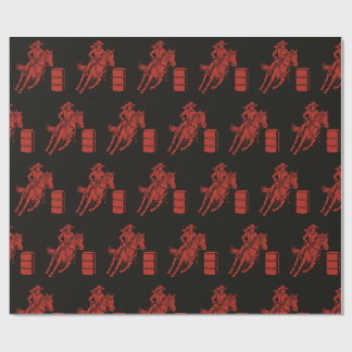 Barrel racing cowgirl- gift wrap