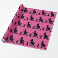 Barrel Racing Cowgirl Horse Custom Wrapping Paper