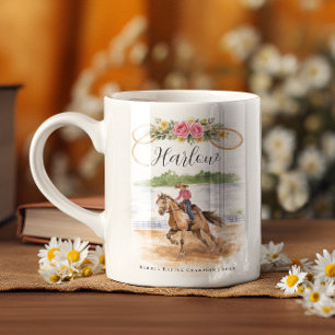 Barrel Racing Cowgirl Monogram Rodeo Coffee Mug