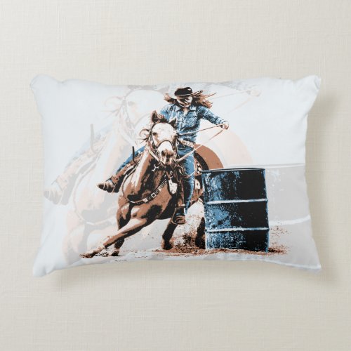 Barrel Racing Decorative Pillow