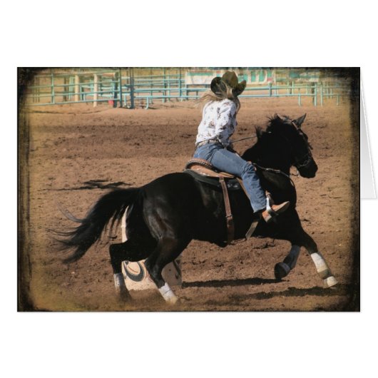 Barrel Racing Faux Vintage Cards (Front Horizontal)