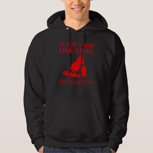 Barrel Racing  For Women Rodeo Horse Racer Girl Hoodie (Front)