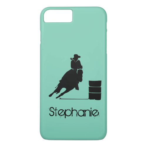 Barrel Racing Girl Silhouette on a Green Backdrop iPhone 8 Plus7 Plus Case