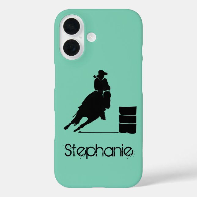 Barrel Racing Girl Silhouette on a Green Backdrop Case-Mate iPhone Case (Back)