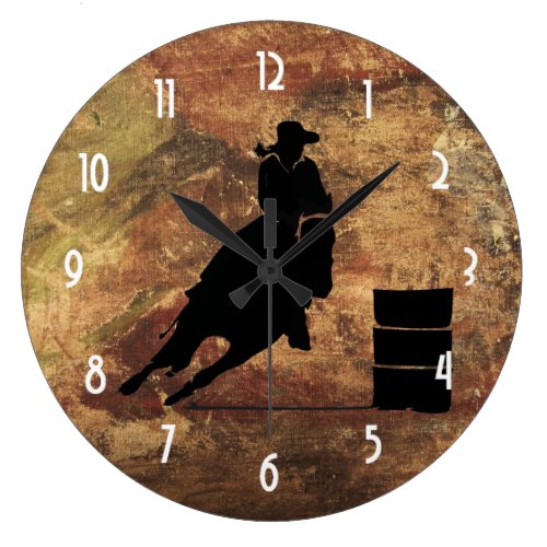 Barrel Racing Girl Silhouette on a Grunge Texture