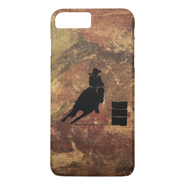 Barrel Racing Girl Silhouette on a Grunge Texture Case-Mate iPhone Case (Back)