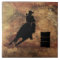 Barrel Racing Girl Silhouette on a Grunge Texture