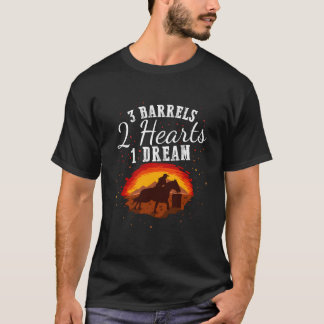 Barrel Racing Girls Horse Riding 2 Hearts One Drea T-Shirt