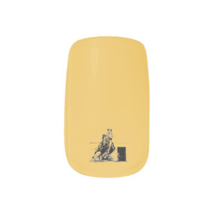 Barrel Racing Horse and Cowgirl Minx Nail Art
