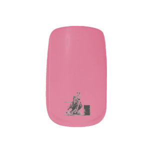 Barrel Racing Horse and Cowgirl Minx Nail Art