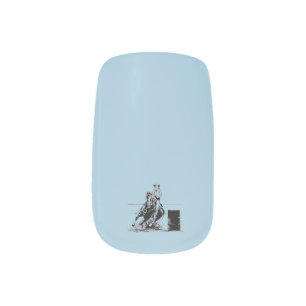 Barrel Racing Horse and Cowgirl Minx Nail Art