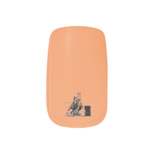 Barrel Racing Horse and Cowgirl Minx Nail Art