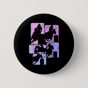Barrel Racing Horse Barrel Racer Rodeo Cowgirl Wom Button