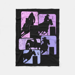 Barrel Racing Horse Barrel Racer Rodeo Cowgirl Wom Fleece Blanket