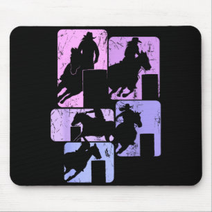 Barrel Racing Horse Barrel Racer Rodeo Cowgirl Wom Mouse Pad