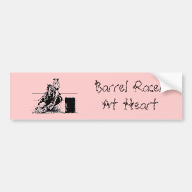 Barrel Racing Horse Bumper Sticker (Front)