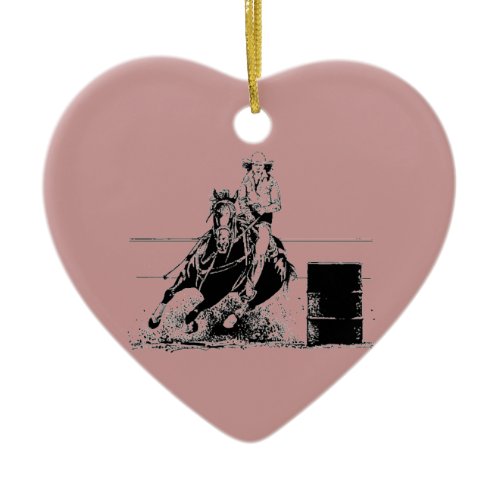 Barrel Racing Horse Ceramic Ornament