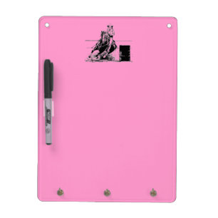 Barrel Racing Horse & Cowgirl Dry Erase Board