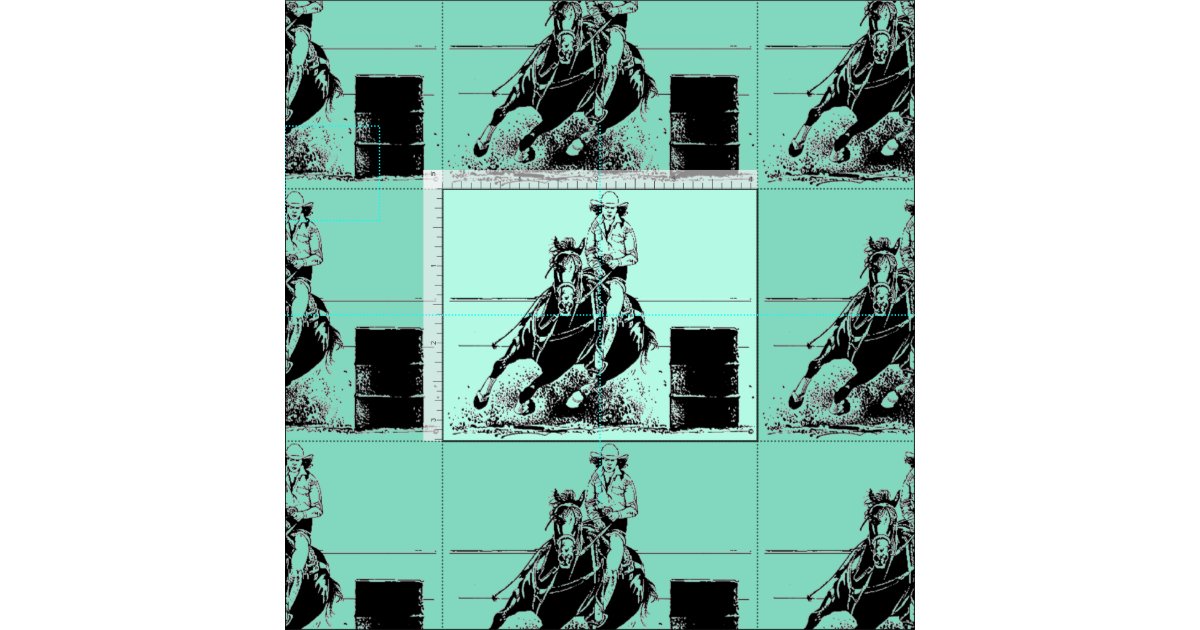 Barrel Racing Horse Fabric