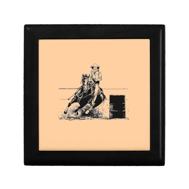 Barrel Racing Horse Keepsake Box (Front)