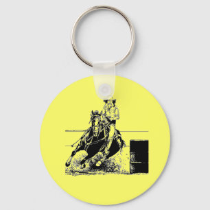 Barrel Racing Horse Keychain
