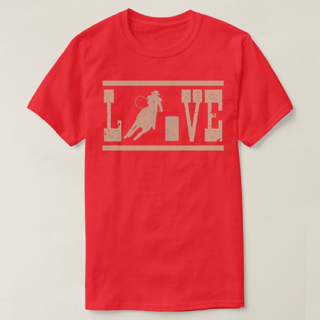 Barrel Racing Horse Riding Cowgirl Cowboy T-Shirt (Design Front)