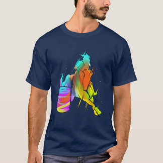 Barrel Racing Horse Riding Rodeo Colorful Cowgirl T-Shirt