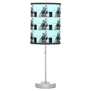 Barrel Racing Horse with Cowgirl Table Lamp