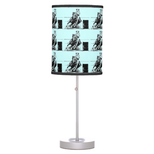 Barrel Racing Horse with Cowgirl Table Lamp