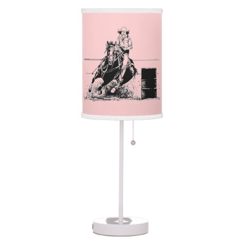 Barrel Racing Horse with Cowgirl Table Lamp