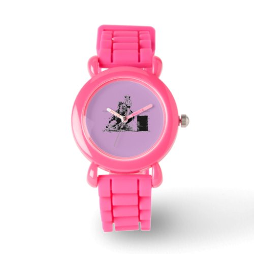 Barrel Racing Horse with Cowgirl Watch