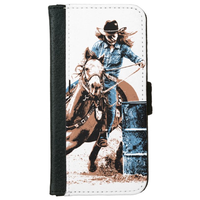 Barrel Racing iPhone Wallet Case (Front)