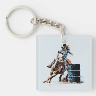 Barrel Racing Keychain