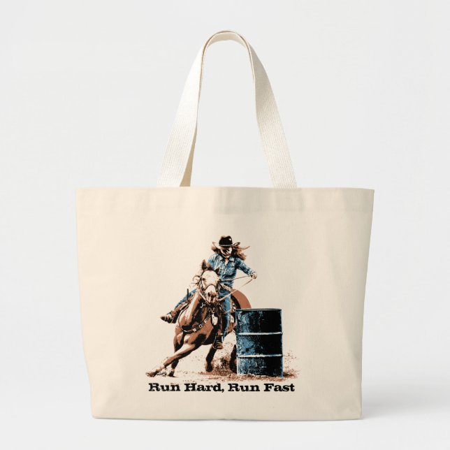 Barrel Racing Large Tote Bag (Front)