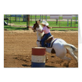 Barrel Racing Little Cowgirl Western Card (Front Horizontal)