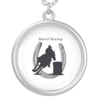 Barrel racing necklace  horseshoe